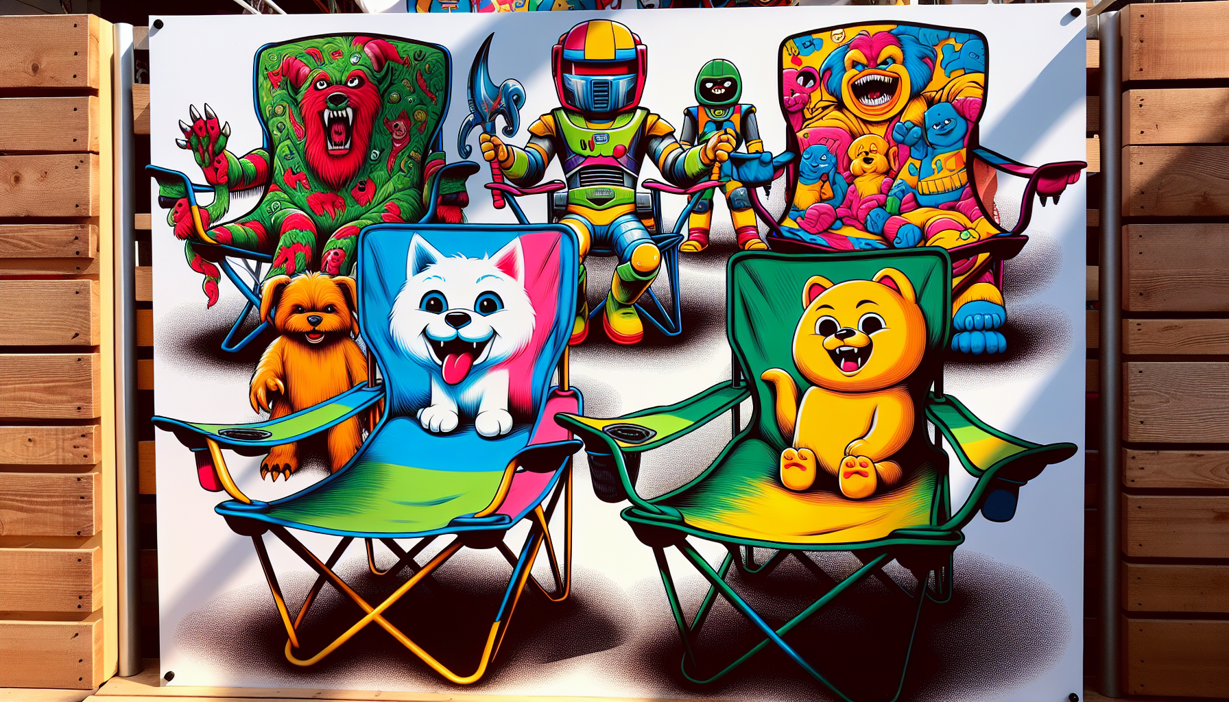 Colorful kids camping chairs from popular brands